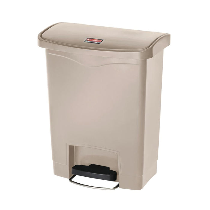 Rubbermaid Slim Jim Front Step-On Pedal Bin Beige 30Ltr Slim Jim