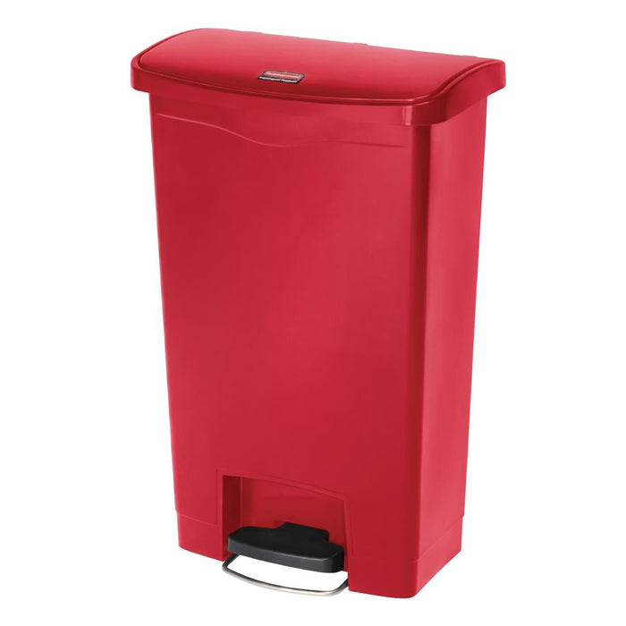 Rubbermaid Slim Jim Front Step-On Pedal Bin Red 50Ltr Slim Jim