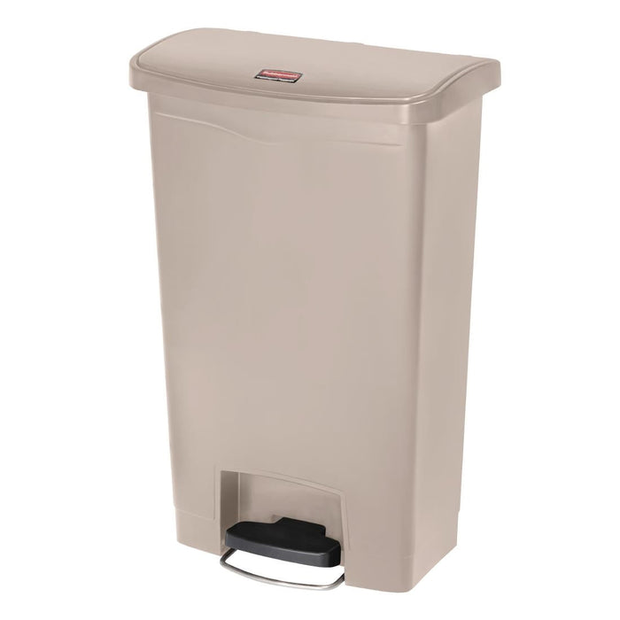Rubbermaid Slim Jim Step-On Pedal Bin Beige 50Ltr Slim Jim