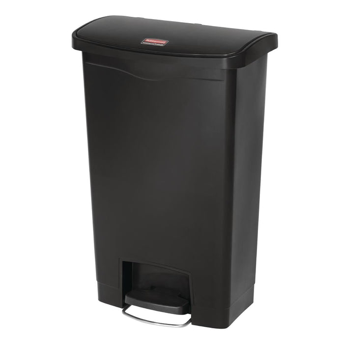 Rubbermaid Slim Jim Front Step-On Pedal Bin Black 50Ltr Slim Jim