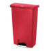 Rubbermaid Slim Jim Step-On Pedal Bin Red 68Ltr Slim Jim