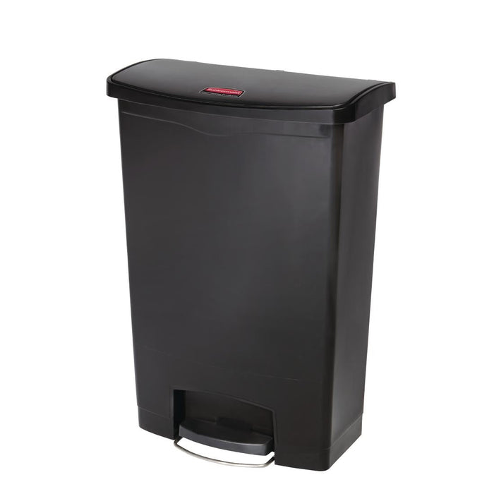 Rubbermaid Slim Jim Step-On Pedal Bin Black 90Ltr Slim Jim