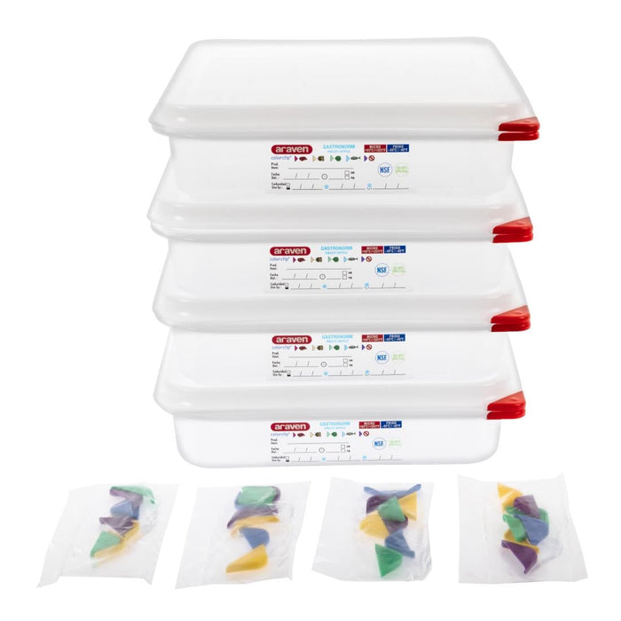 Araven Polypropylene 1/2 Gastronorm Food Containers 4Ltr (4 Pack) Araven