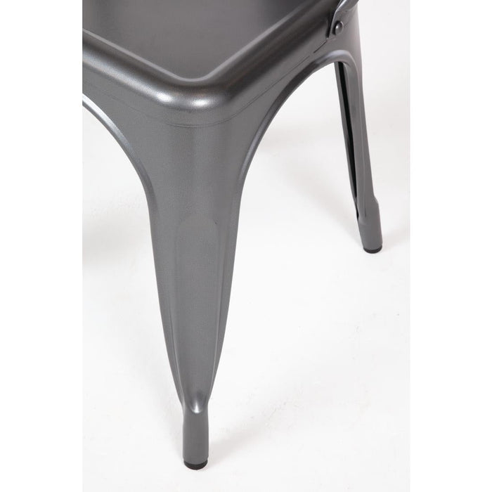 Bolero Bistro Steel Side Chairs Gun Metal Grey (4 Pack) Bolero