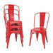 Bolero Bistro Steel Side Chair Red (4 Pack) Bolero