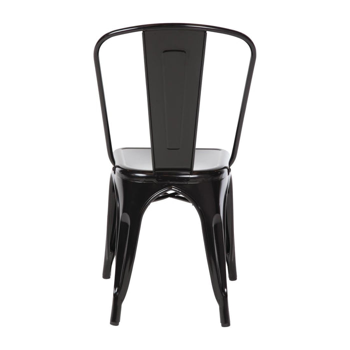 Bolero Bistro Steel Side Chairs Black (4 Pack) Bolero