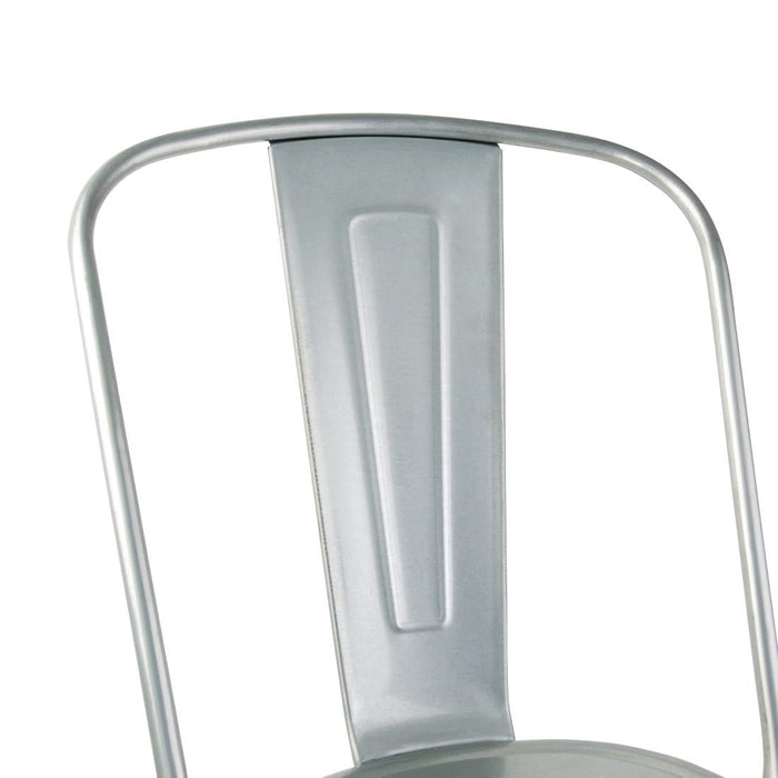 Bolero Bistro Galvanised Steel Side Chairs (4 Pack) Bolero