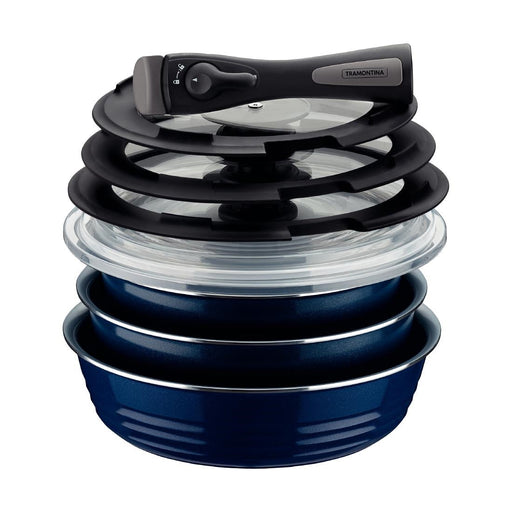 Tramontina Ítria 10-Piece Nesting Cookware Set Navy Tramontina