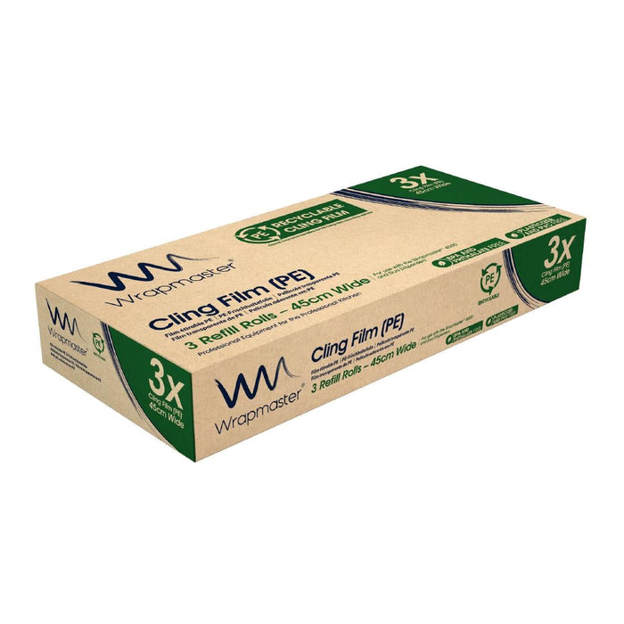 Wrapmaster 4500 PE Cling Film Refill 450mm x 300m (3 Pack) Wrapmaster