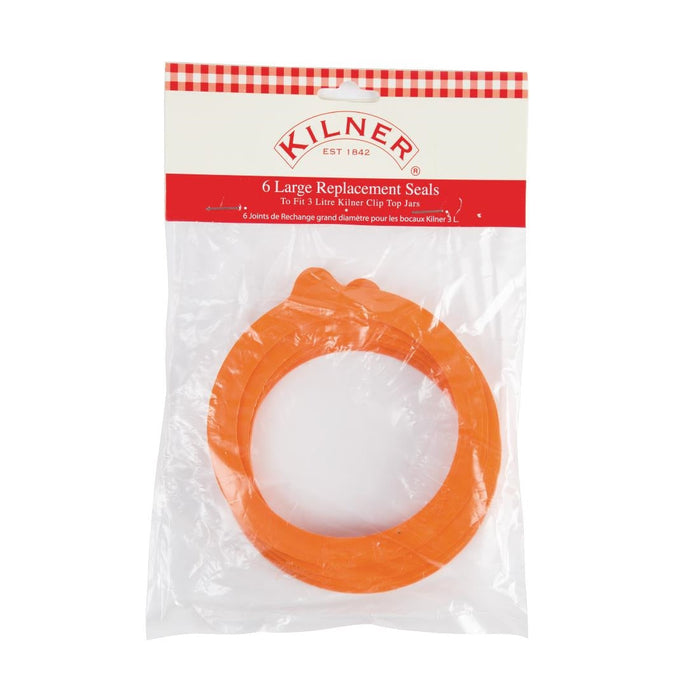 Kilner Spare Rubber Seals for Clip Top Jars 3Ltr (6 Pack) Kilner