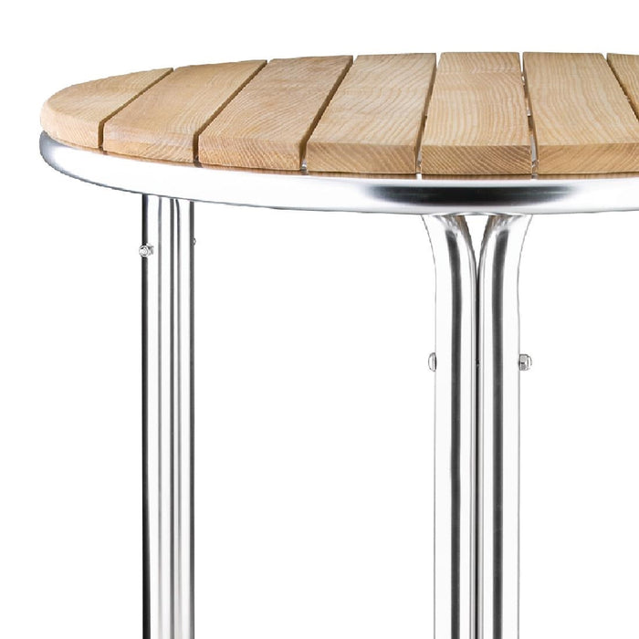 Bolero Round Ash and Aluminium Table 600mm Bolero