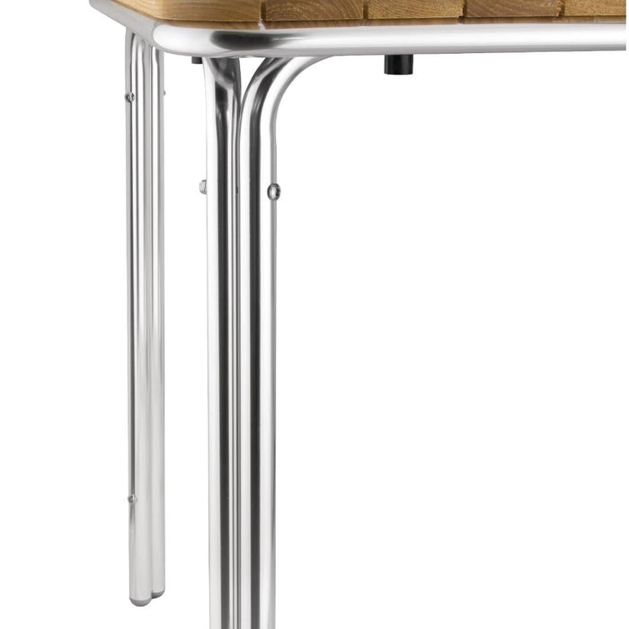Bolero Square Ash and Aluminium Table 700mm Bolero