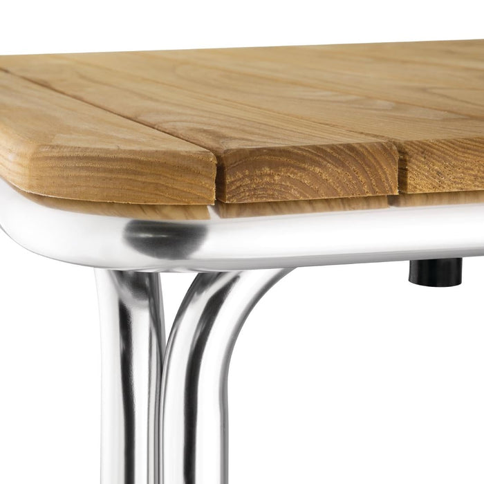 Bolero Square Ash and Aluminium Table 700mm Bolero