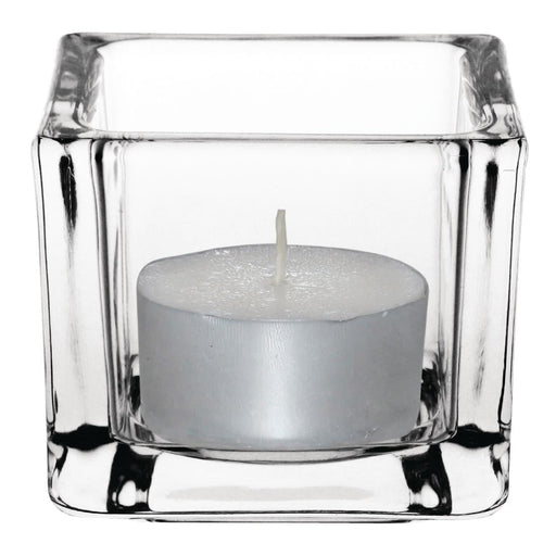 Olympia Glass Tealight Holder Square Clear (6 Pack) Olympia