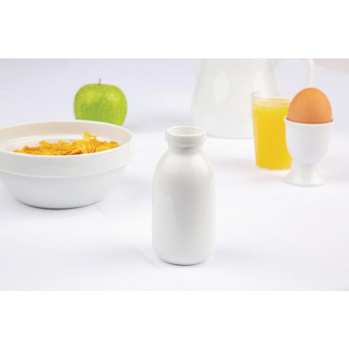 Olympia Whiteware White Mini Milk Bottle 145ml (12 Pack) Olympia