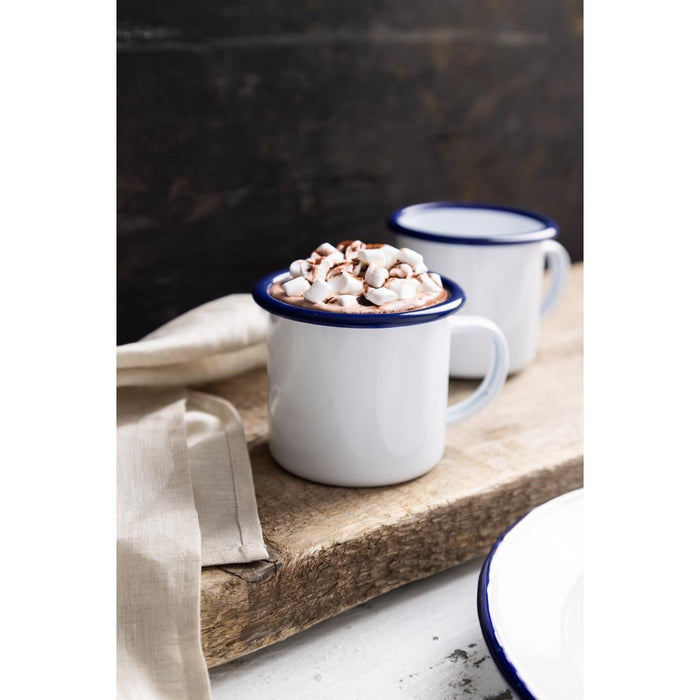 Olympia Enamel Mugs 350ml (6 Pack) Olympia