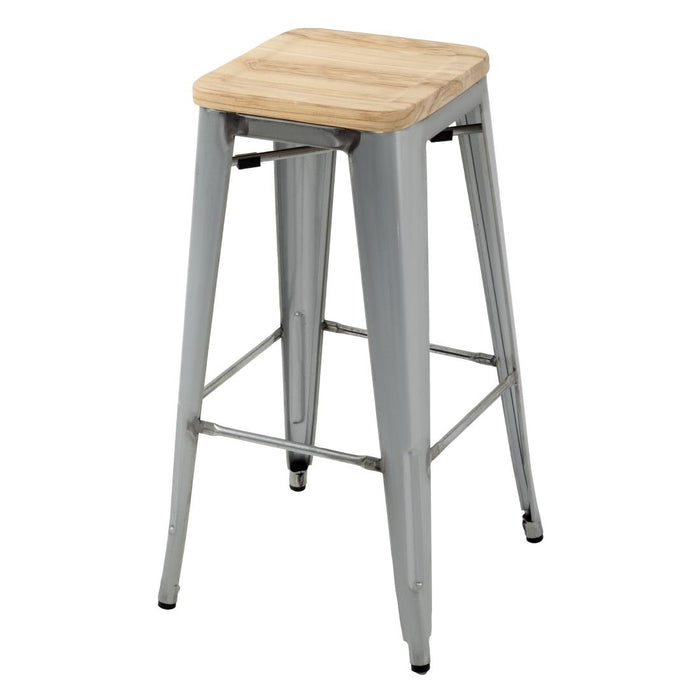 Galvanised Steel. Ash Seat. Stackable. Seat Height: 760mm. FSC 100%