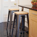 Bolero Bistro High Stools with Wooden Seat Pad Gun Metal (4 Pack) Bolero