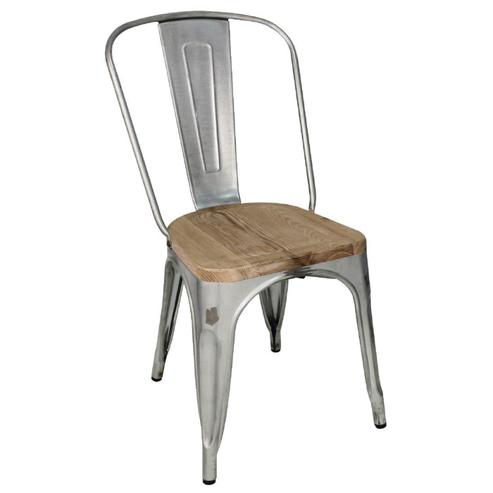 Galvanised Steel. Ash Seat. Stackable. Seat Height: 445mm. FSC 100%