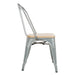 Bolero Bistro Side Chairs with Wooden Seat Pad Galvanised Steel (4 Pack) Bolero