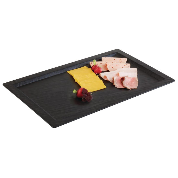 APS Slate Effect Melamine Tray with Rim GN 1/1 APS