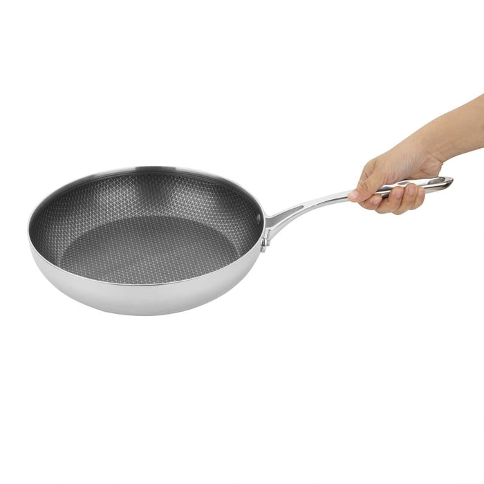 Vogue Tri-Shield Stainless Steel Frying Pan with Clad Coating 28cm Vogue