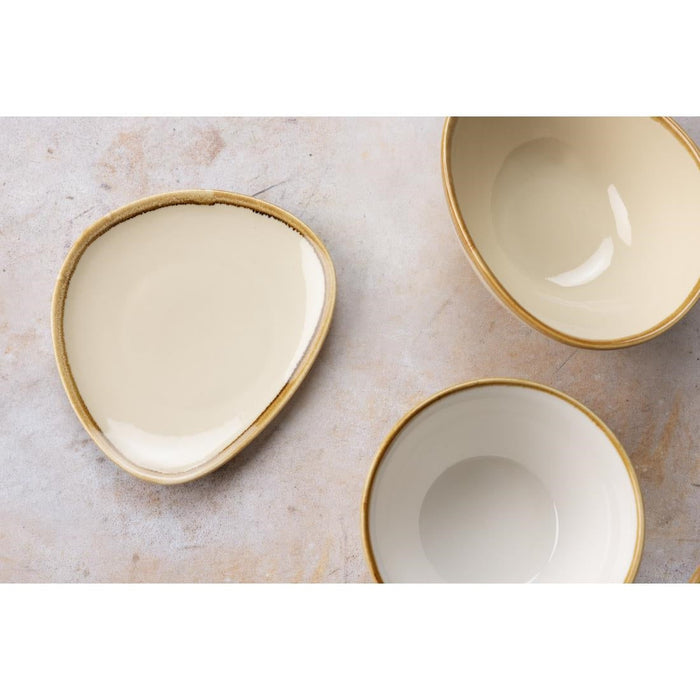 Olympia Kiln Triangular Side Plate Sandstone 165mm (6 Pack) Olympia