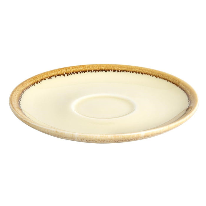 Olympia Kiln Cappuccino Saucers Sandstone 140mm (6 Pack) Olympia