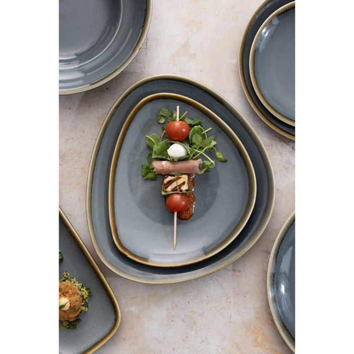 Olympia Kiln Triangular Side Plate Ocean 165mm (6 Pack) Olympia