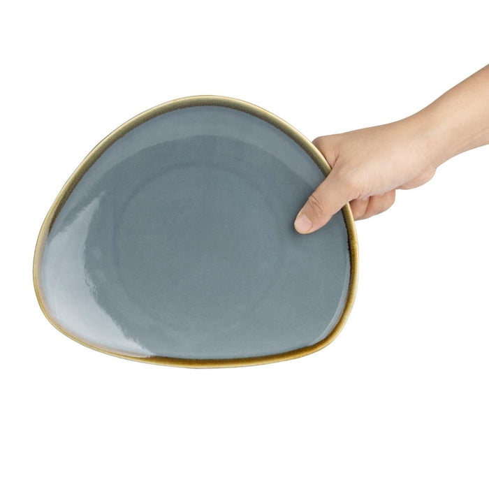 Olympia Kiln Triangular Side Plate Ocean 230mm (6 Pack) Olympia