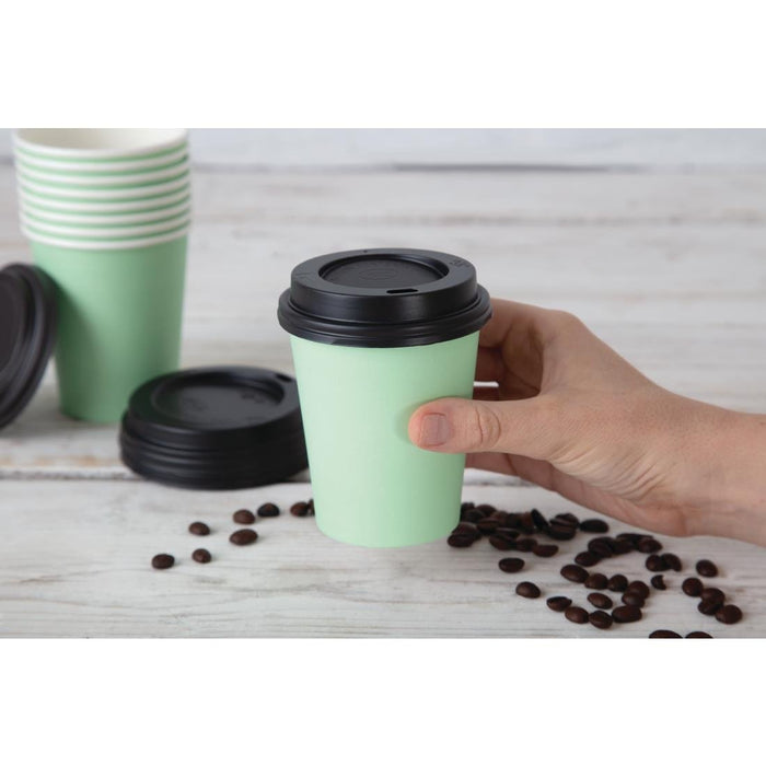 Fiesta Recyclable Coffee Cups Single Wall Turquoise 225ml / 8oz (1000 Pack) Fiesta Recyclable
