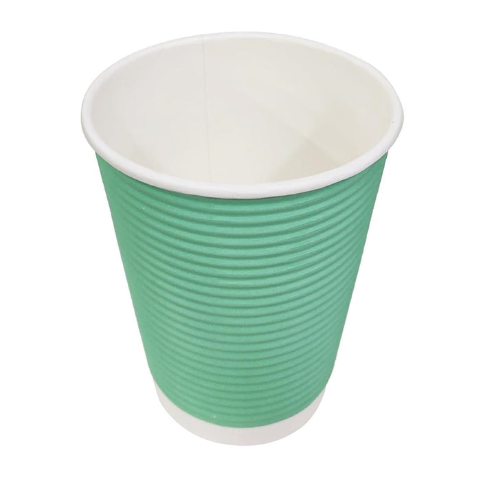 Fiesta Recyclable Coffee Cups Ripple Wall Turquoise 340ml / 12oz (500 Pack) Fiesta Recyclable
