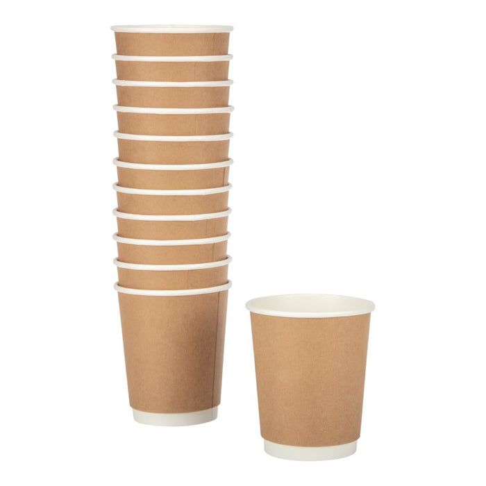 Fiesta Recyclable Coffee Cups Double Wall Kraft 225ml / 8oz (25 Pack) Fiesta Recyclable