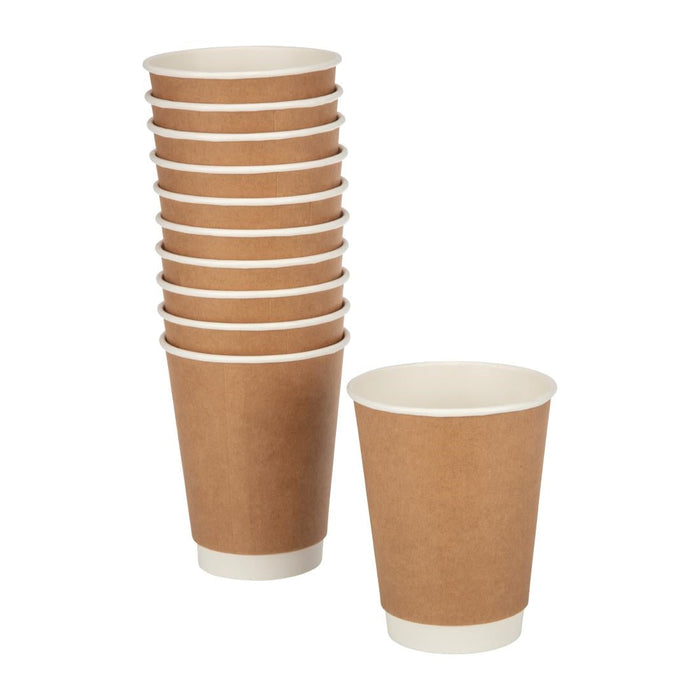 Fiesta Recyclable Coffee Cups Double Wall Kraft 340ml / 12oz (25 Pack) Fiesta Recyclable