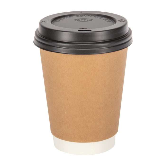 Fiesta Recyclable Coffee Cup Lids Black 340ml / 12oz and 455ml / 16oz (50 Pack) Fiesta Recyclable