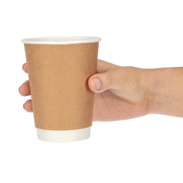 Fiesta Recyclable Coffee Cups Double Wall Kraft 340ml / 12oz (500 Pack) Fiesta Recyclable