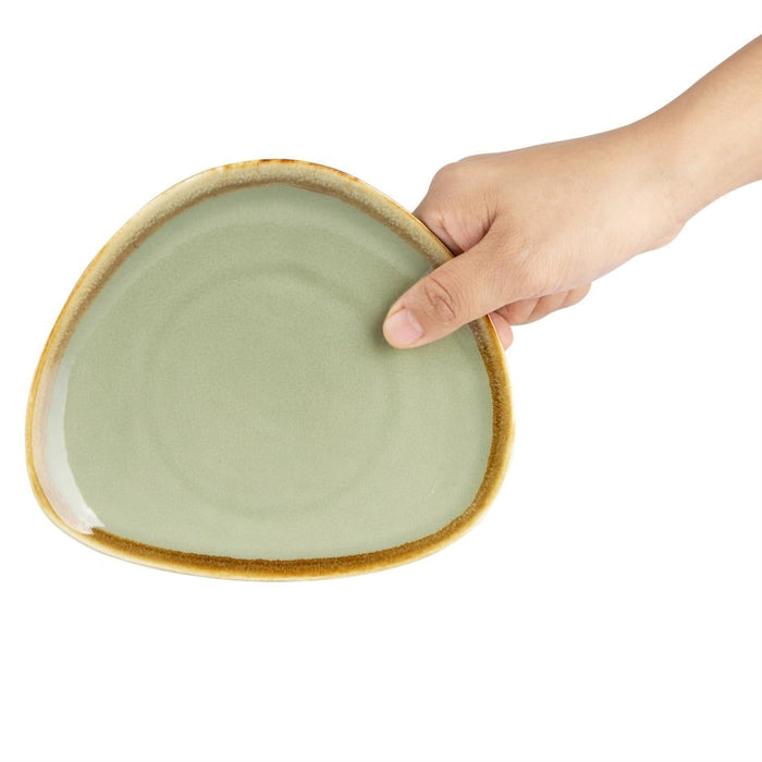 Olympia Kiln Triangular Side Plate Moss 165mm (6 Pack) Olympia