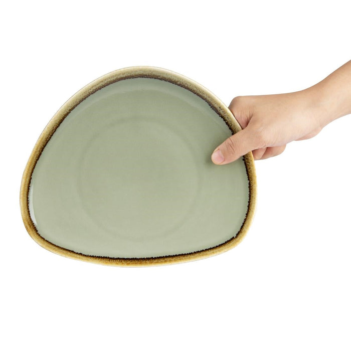 Olympia Kiln Triangular Plate Moss 230mm (6 Pack) Olympia