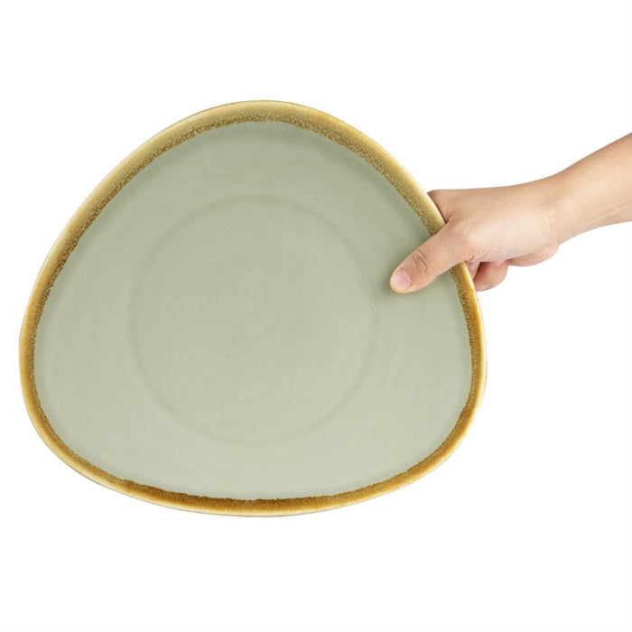 Olympia Kiln Triangular Plate Moss 280mm (4 Pack) Olympia