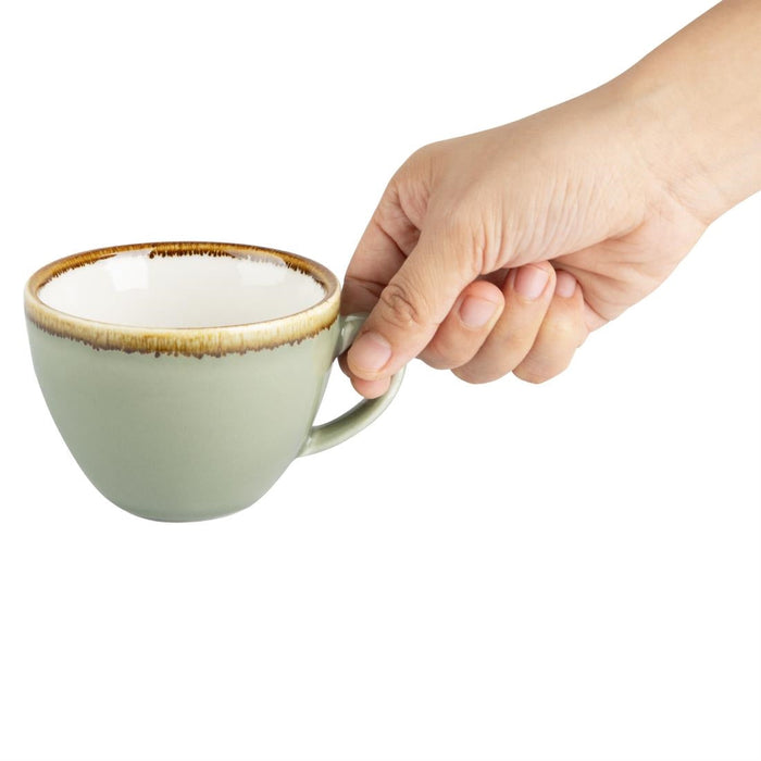 Olympia Kiln Cappuccino Cups Moss 230ml (6 Pack) Olympia