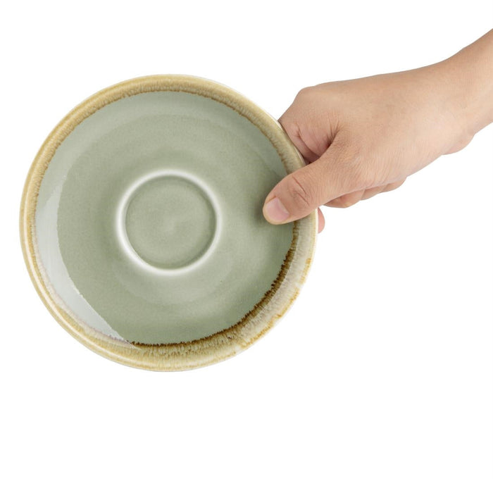 Olympia Kiln Cappuccino Saucers Moss 140mm (6 Pack) Olympia