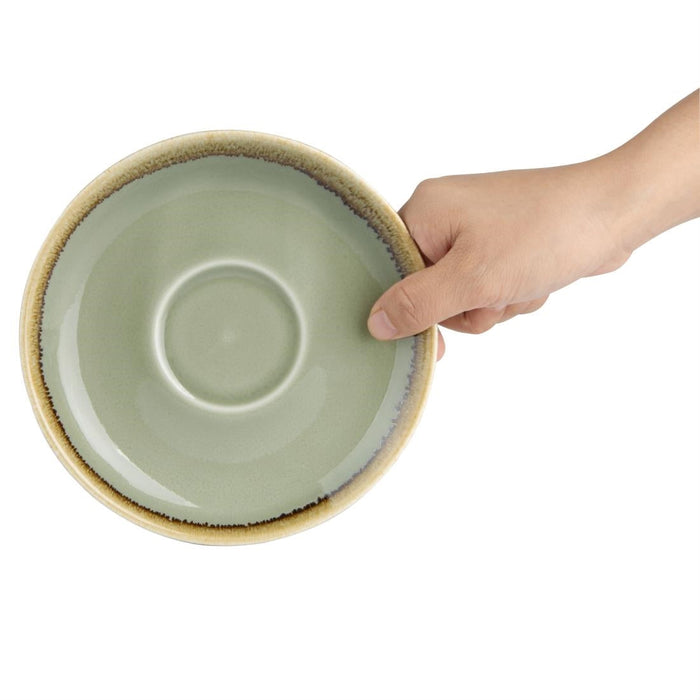 Olympia Kiln Cappuccino Saucer Moss 160mm (6 Pack) Olympia