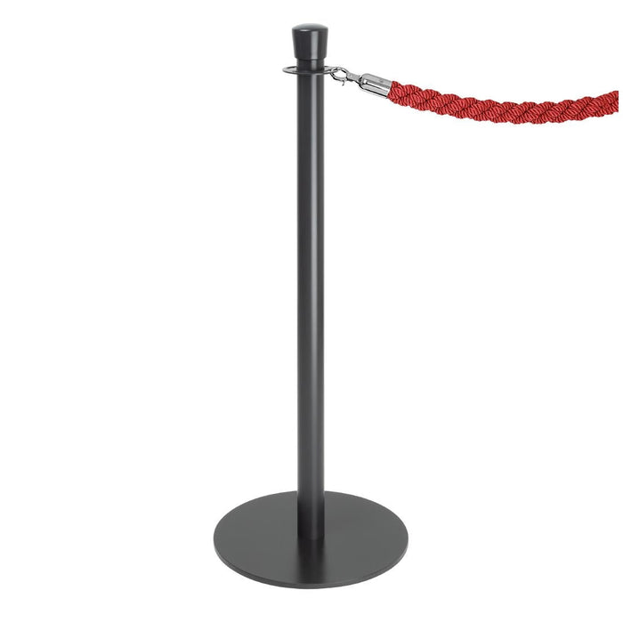 Bolero Flat Base Barrier Posts Black (2 Pack) Bolero