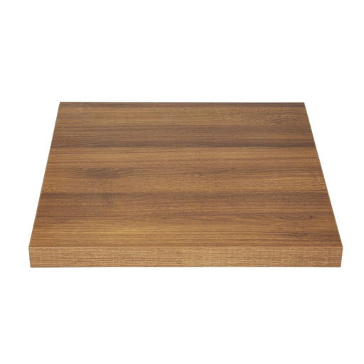 Bolero Pre-drilled Square Tabletop Rustic Oak 700mm Bolero