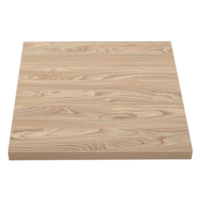 Bolero Pre-drilled Square Tabletop Antique Natural 600mm Bolero