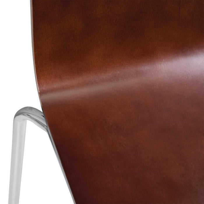 Bolero Square Back Side Chair Dark Chocolate Finish (4 Pack) Bolero