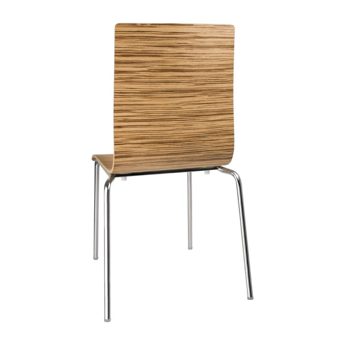 Bolero Square Back Side Chair Zebrano (4 Pack) Bolero