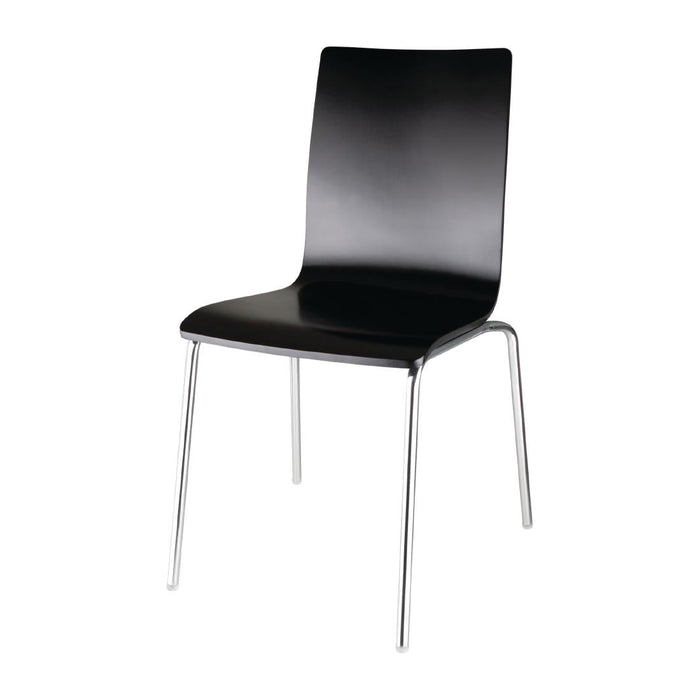 Bolero Black Square Back Side Chair (4 Pack) Bolero