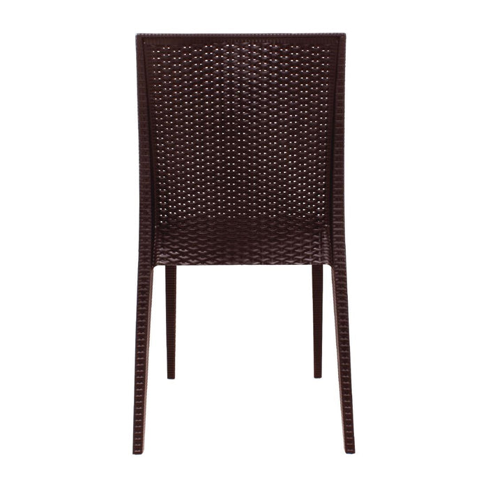 Bolero PP Rattan Bistro Side Chairs Brown (4 Pack) Bolero