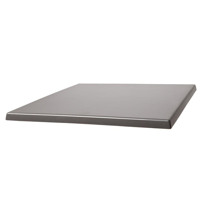 Werzalit Pre-drilled Square Table Top  Dark Grey 700mm Werzalit